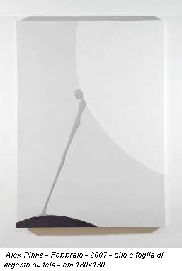 Alex Pinna - Febbraio - 2007 - olio e foglia di argento su tela - cm 180x130