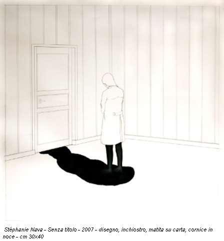 Stéphanie Nava - Senza titolo - 2007 - disegno, inchiostro, matita su carta, cornice in noce - cm 30x40