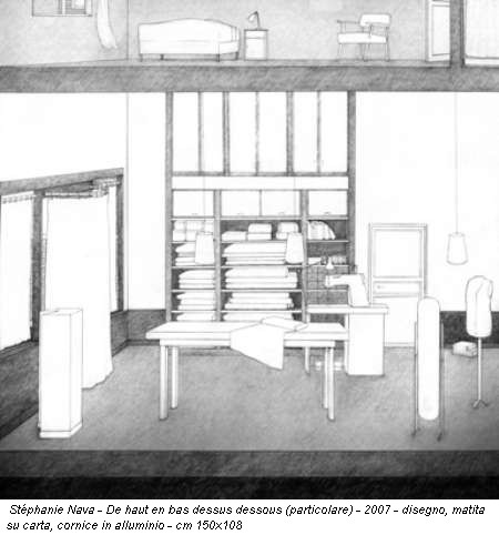 Stéphanie Nava - De haut en bas dessus dessous (particolare) - 2007 - disegno, matita su carta, cornice in alluminio - cm 150x108