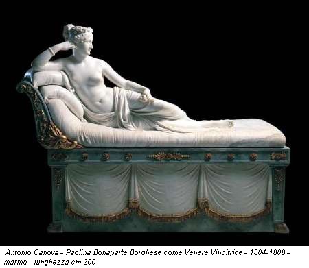 Antonio Canova - Paolina Bonaparte Borghese come Venere Vincitrice - 1804-1808 - marmo - lunghezza cm 200