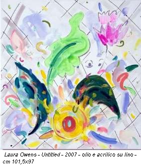 Laura Owens - Untitled - 2007 - olio e acrilico su lino - cm 101,5x97