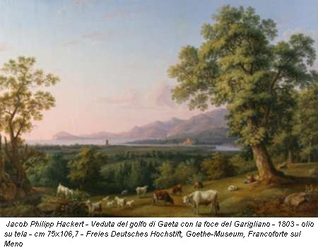 Jacob Philipp Hackert - Veduta del golfo di Gaeta con la foce del Garigliano - 1803 - olio su tela - cm 75x106,7 - Freies Deutsches Hochstift, Goethe-Museum, Francoforte sul Meno