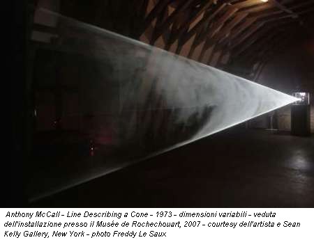 Anthony McCall - Line Describing a Cone - 1973 - dimensioni variabili - veduta dell'installazione presso il Musée de Rochechouart, 2007 - courtesy dell'artista e Sean Kelly Gallery, New York - photo Freddy Le Saux