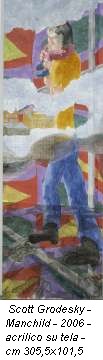 Scott Grodesky - Manchild - 2006 - acrilico su tela - cm 305,5x101,5