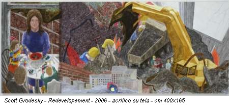 Scott Grodesky - Redevelopement - 2006 - acrilico su tela - cm 400x165