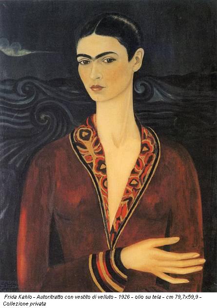 Frida Kahlo - Autoritratto con vestito di velluto - 1926 - olio su tela - cm 79,7x59,9 - Collezione privata