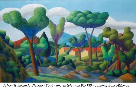 Salvo - Guardando Claudio - 2008 - olio su tela - cm 80x130 - courtesy Zonca&Zonca