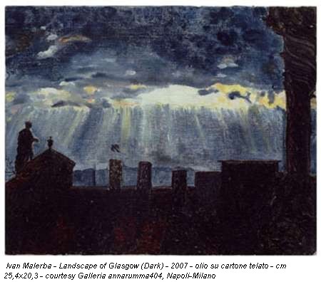 Ivan Malerba - Landscape of Glasgow (Dark) - 2007 - olio su cartone telato - cm 25,4x20,3 - courtesy Galleria annarumma404, Napoli-Milano