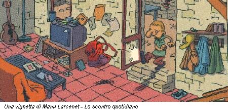 Una vignetta di Manu Larcenet - Lo scontro quotidiano