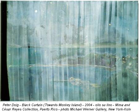 Peter Doig - Black Curtain (Towards Monkey Island) - 2004 - olio su lino - Mima and César Reyes Collection, Puerto Rico - photo Michael Werner Gallery, New York-Koln