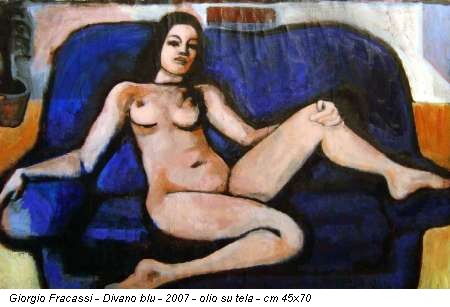 Giorgio Fracassi - Divano blu - 2007 - olio su tela - cm 45x70