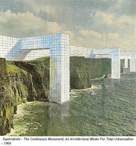 Superstudio - The Continuous Monument, An Architectural Model For Total Urbanisation - 1969