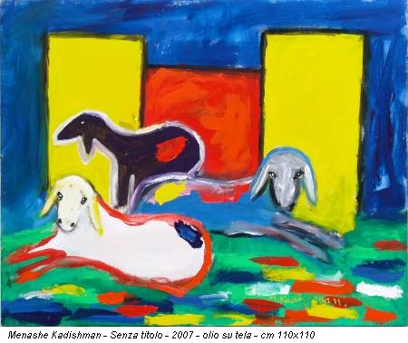 Menashe Kadishman - Senza titolo - 2007 - olio su tela - cm 110x110