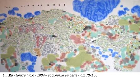 Liu Mu - Senza titolo - 2004 - acquerello su carta - cm 70x138