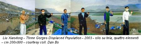 Liu Xiaodong - Three Gorges Displaced Population - 2003 - olio su tela, quattro elementi - cm 200x800 - courtesy coll. Dan Bo