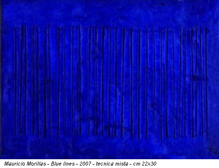 Mauricio Morillas - Blue lines - 2007 - tecnica mista - cm 22x30