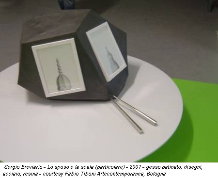 Sergio Breviario - Lo sposo e la scala (particolare) - 2007 - gesso patinato, disegni, acciaio, resina - courtesy Fabio Tiboni Artecontemporanea, Bologna