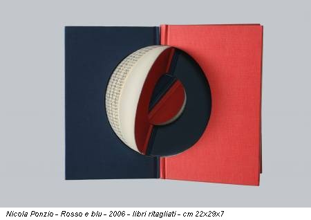 Nicola Ponzio - Rosso e blu - 2006 - libri ritagliati - cm 22x29x7