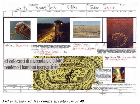 Andrej Mussa - X-Files - collage su carta - cm 30x40