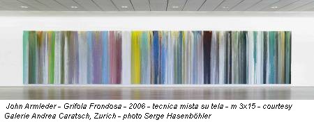 John Armleder - Grifola Frondosa - 2006 - tecnica mista su tela - m 3x15 - courtesy Galerie Andrea Caratsch, Zurich - photo Serge Hasenböhler