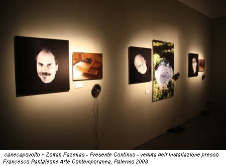 canecapovolto + Zoltan Fazekas - Presente Continuo - veduta dell’installazione presso Francesco Pantaleone Arte Contemporanea, Palermo 2008