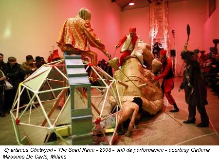 Spartacus Chetwynd - The Snail Race - 2008 - still da performance - courtesy Galleria Massimo De Carlo, Milano
