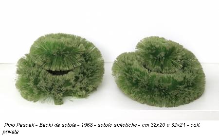 Pino Pascali - Bachi da setola - 1968 - setole sintetiche - cm 32x20 e 32x21 - coll. privata
