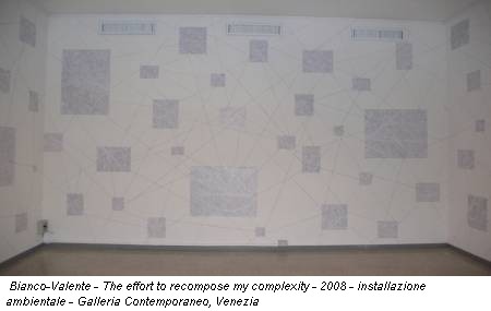 Bianco-Valente - The effort to recompose my complexity - 2008 - installazione ambientale - Galleria Contemporaneo, Venezia