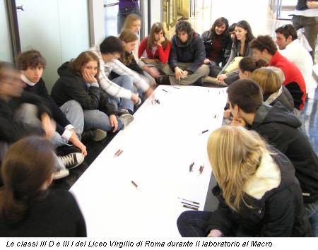 Le classi III D e III I del Liceo Virgilio di Roma durante il laboratorio al Macro