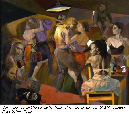 Ugo Attardi - Yo también soy medio pierna - 1993 - olio su tela - cm 160x200 - courtesy Ulisse Gallery, Roma