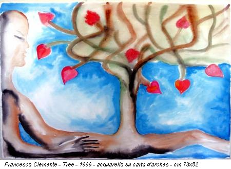 Francesco Clemente - Tree - 1996 - acquarello su carta d'arches - cm 73x52