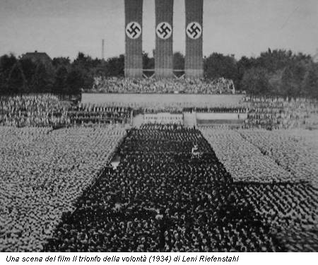 Una scena del film Il trionfo della volontà (1934) di Leni Riefenstahl