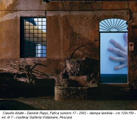 Claudio Abate - Daniele Puppi, Fatica numero 17 - 2002 - stampa lambda - cm 120x150 - ed. di 7 - courtesy Galleria Vistamare, Pescara