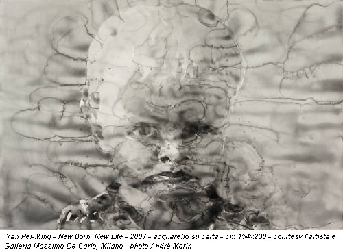 Yan Pei-Ming - New Born, New Life - 2007 - acquarello su carta - cm 154x230 - courtesy l’artista e Galleria Massimo De Carlo, Milano - photo André Morin