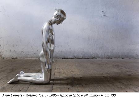 Aron Demetz - Metamorfosi I - 2005 - legno di tiglio e alluminio - h. cm 133