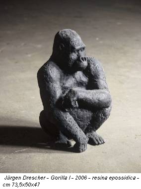 Jürgen Drescher - Gorilla I - 2006 - resina epossidica - cm 73,5x50x47