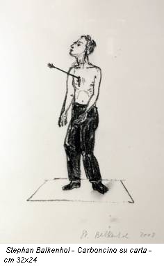 Stephan Balkenhol - Carboncino su carta - cm 32x24