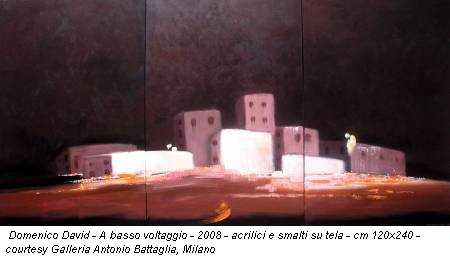 Domenico David - A basso voltaggio - 2008 - acrilici e smalti su tela - cm 120x240 - courtesy Galleria Antonio Battaglia, Milano