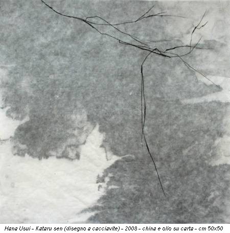 Hana Usui - Kataru sen (disegno a cacciavite) - 2008 - china e olio su carta - cm 50x50