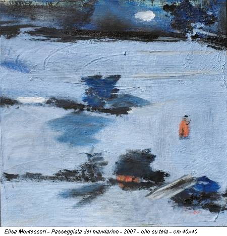 Elisa Montessori - Passeggiata del mandarino - 2007 - olio su tela - cm 40x40