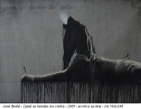 José Bedia - Ojalá se hundan los cielos - 2005 - acrilico su tela - cm 183x249