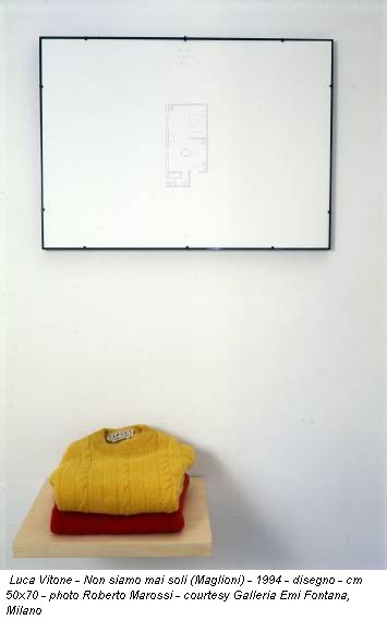 Luca Vitone - Non siamo mai soli (Maglioni) - 1994 - disegno - cm 50x70 - photo Roberto Marossi - courtesy Galleria Emi Fontana, Milano