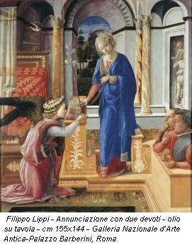 Filippo Lippi - Annunciazione con due devoti - olio su tavola - cm 155x144 - Galleria Nazionale d’Arte Antica-Palazzo Barberini, Roma