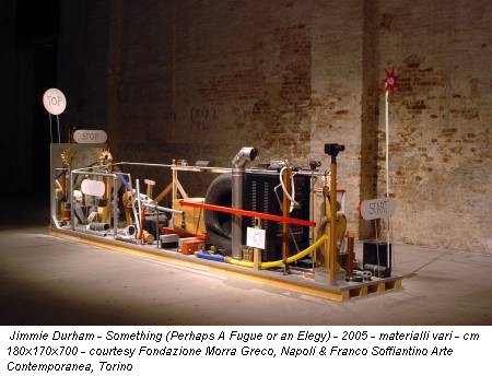 Jimmie Durham - Something (Perhaps A Fugue or an Elegy) - 2005 - materialli vari - cm 180x170x700 - courtesy Fondazione Morra Greco, Napoli & Franco Soffiantino Arte Contemporanea, Torino