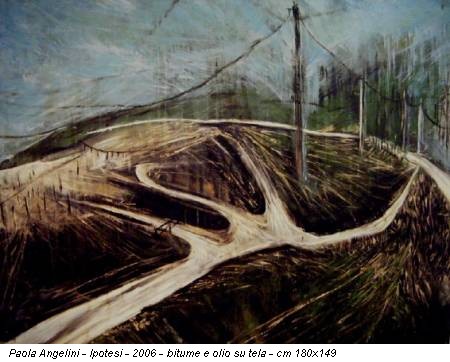 Paola Angelini - Ipotesi - 2006 - bitume e olio su tela - cm 180x149