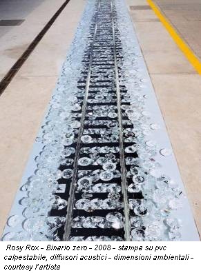 Rosy Rox - Binario zero - 2008 - stampa su pvc calpestabile, diffusori acustici - dimensioni ambientali - courtesy l’artista