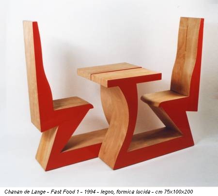 Chanan de Lange - Fast Food 1 - 1994 - legno, formica lucida - cm 75x100x200