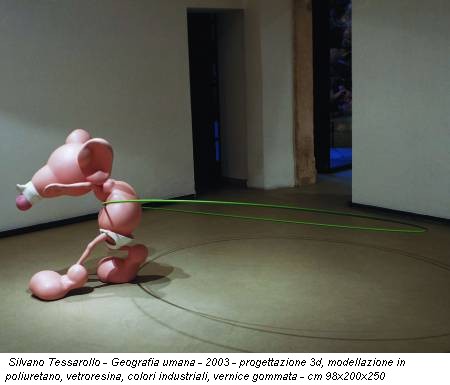 Silvano Tessarollo - Geografia umana - 2003 - progettazione 3d, modellazione in poliuretano, vetroresina, colori industriali, vernice gommata - cm 98x200x250