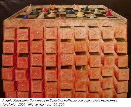 Angelo Palazzini - Concorso per 2 posti di ballerina con comprovata esperienza d'archivio - 2006 - olio su tela - cm 150x200