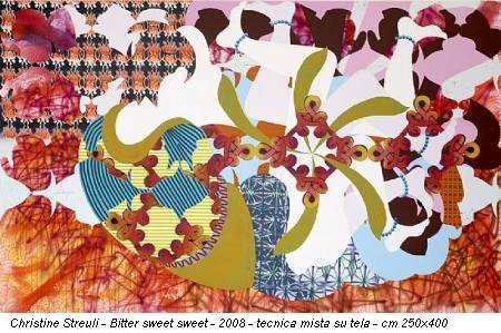 Christine Streuli - Bitter sweet sweet - 2008 - tecnica mista su tela - cm 250x400